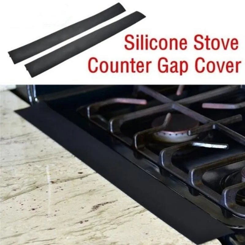 

2018 Original Modern Silicone Stove Counter Gap Flexible Cover Gap Of Kitchen Stove Practical Seal The Gap Useful Kitchen Tools