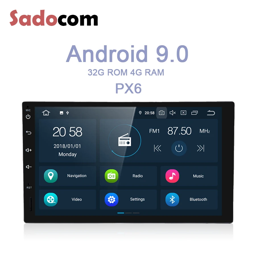 Flash Deal PX6 IPS 7“ 2 din Android 9.0 4GB RAM 64GB ROM 6 Core Car dvd player for Universal RDS auto Radio GPS navigation Bluetooth wifi 0