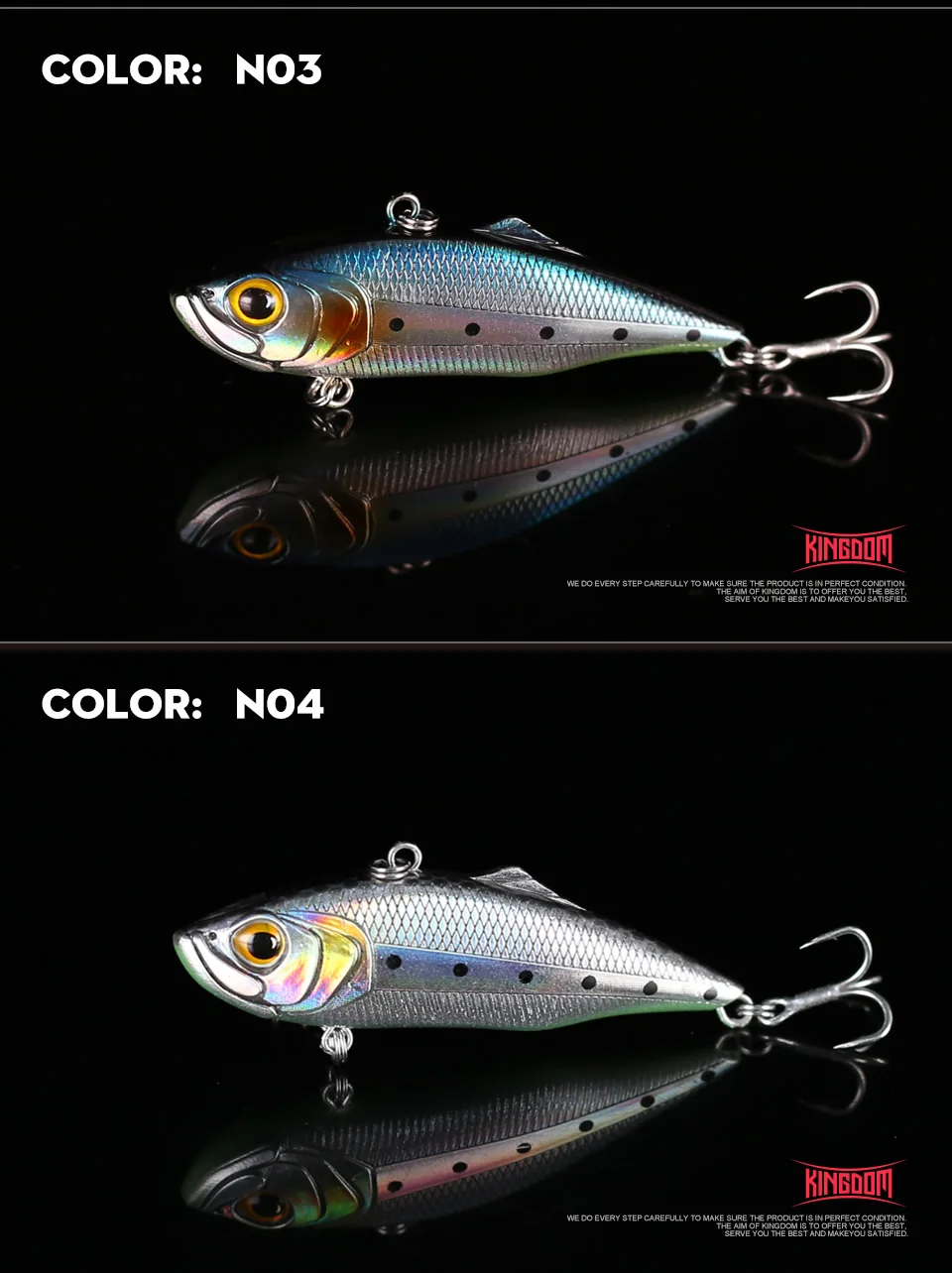 Kingdom Fishing Тонущая приманка VIB 75 мм 21,5 г/27,2 г 60 мм 10,9 г/14,3 г твердая приманка рыболовные снасти 6 штук в партии модель 5504