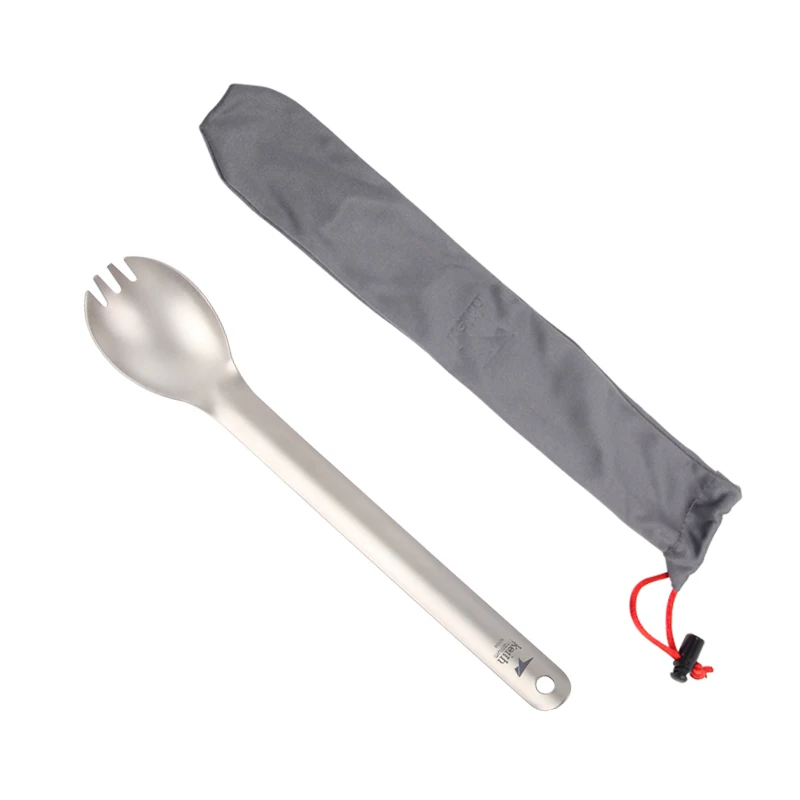 Keith 2 en 1 Tenedor de titanio cuchara larga tenedor 20g Camping cubiertos al aire libre vajilla modo Ti5319