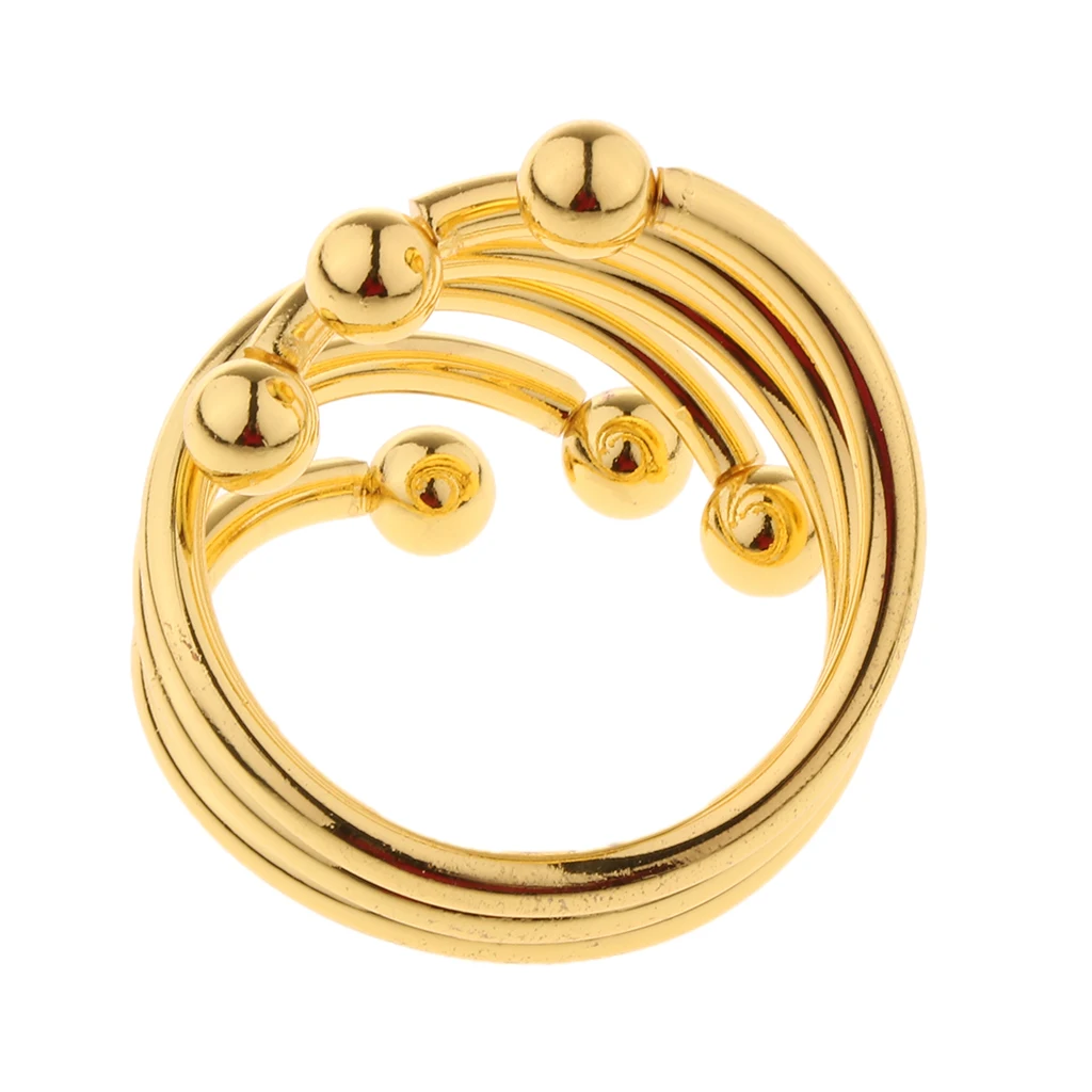 Fashion Round Metal Napkin Ring Napkin Buckle Hotel Banquet Six-Bead Spring Napkin Ring Wedding Birthday Party Supplier 