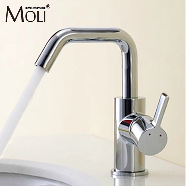 Contemporary Bathroom Water Tap Mixer Polished Chrome Finish Deck Contemporary Bathroom Water Tap Mixer Polished Chrome Finish Deck Mounted Single Lever Washbasin Faucet