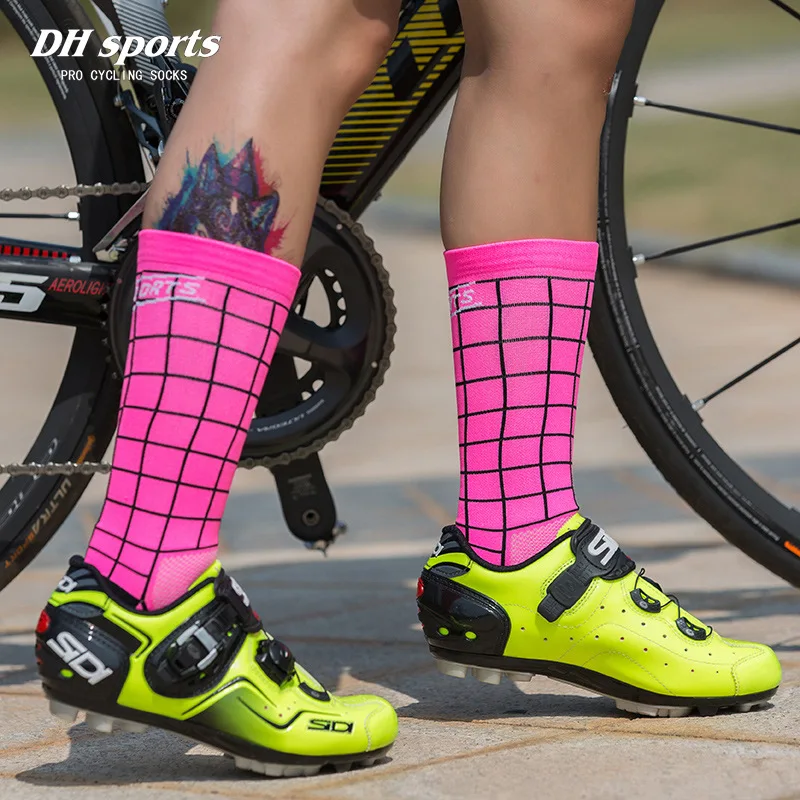 DH спортивные высококачественные профессиональные носки в клетку велосипедный носок s дышащие велосипедные носки уличная решетка гоночный велосипедный носок