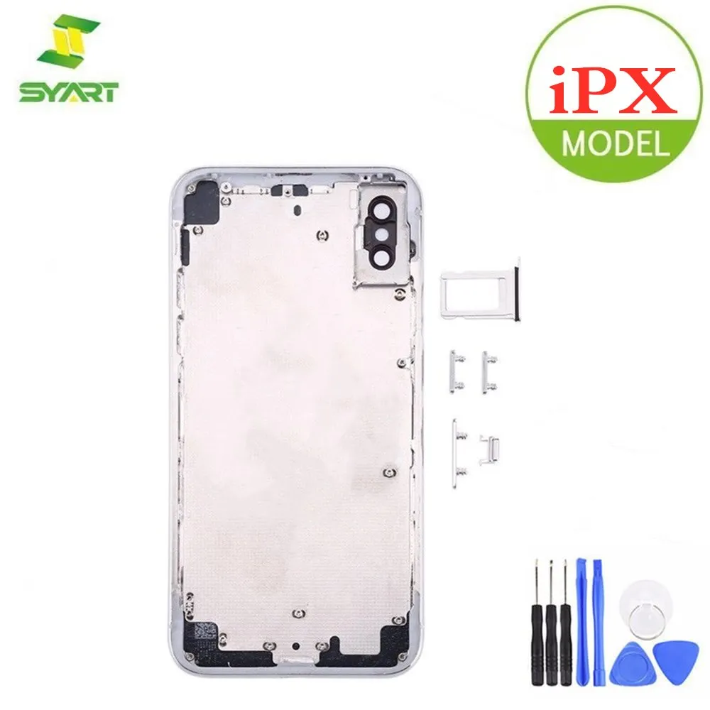 Задняя крышка аккумулятора для iPhone X 10 корпус с рамкой средней рамы батарей в