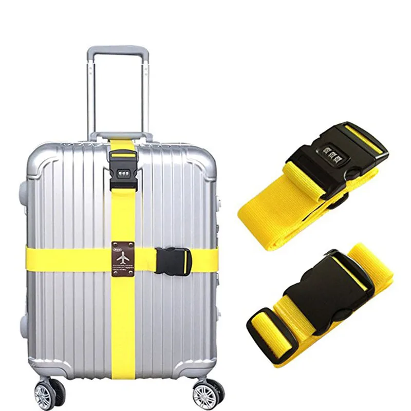 Luggage Strap gLoaSublim,Adjustable Travel Luggage Suitcase Cross Straps Baggage Tie Belts Password Lock Purple 