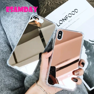 

Luxury Mirror Electroplating Soft Shockproof Tpu Cases For 11 PRO X XS MAX XR Cover Protective cases For iPhone 6 6s 7 8Plus
