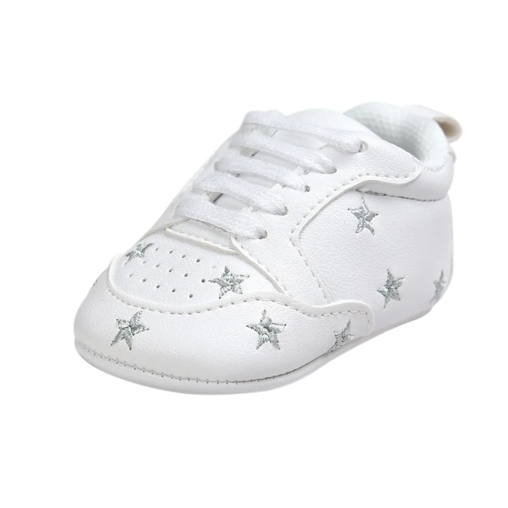 CoKate Baby Boy Girl Leather Sneakers First Walkers Anti-Slip Soft Shoes Infant Boots Black
