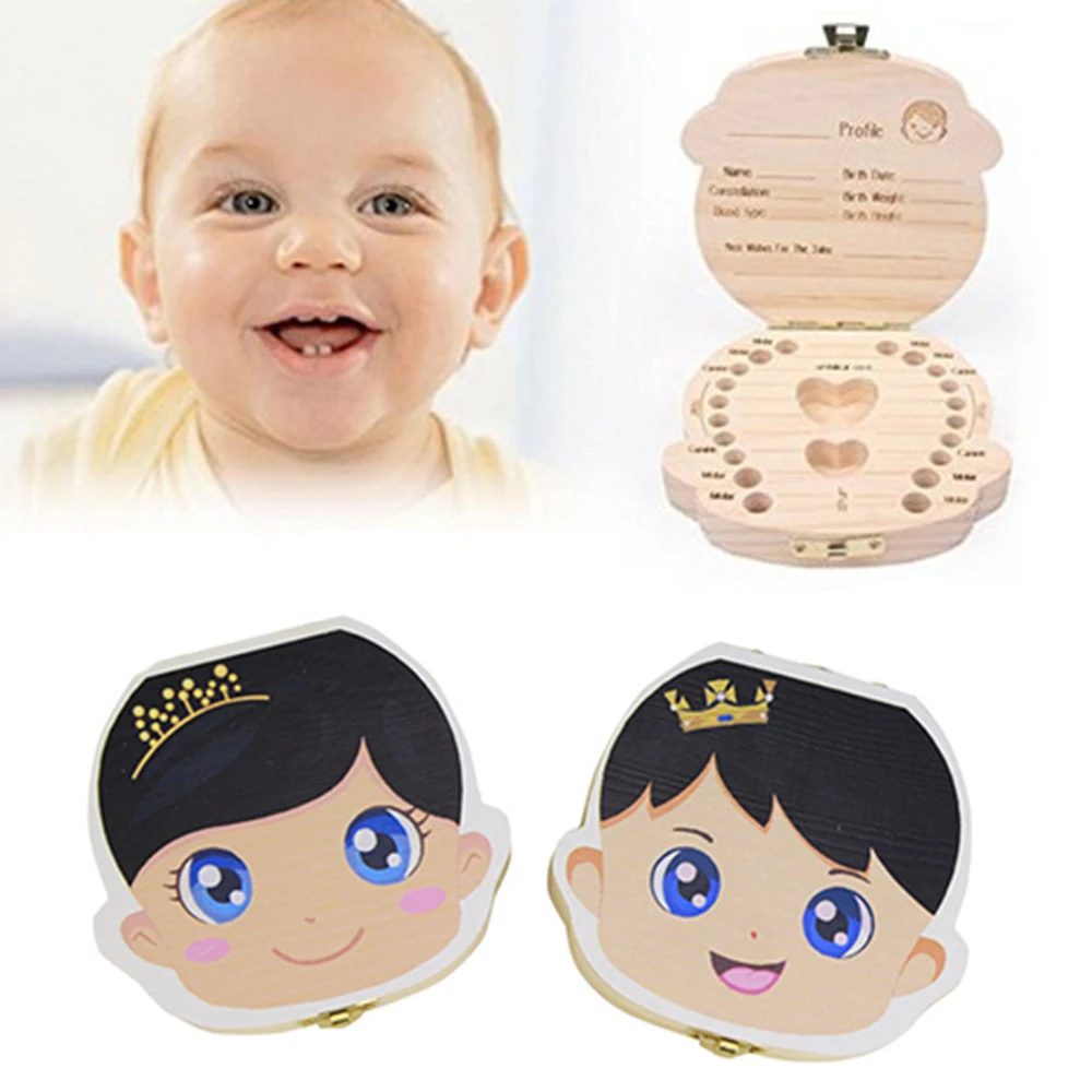 1 stück Holz Kinder Baby Zahn Box Organizer Milch Zähne Holz Lagerung Box Junge Mädchen Sparen Zähne Erste Halter Andenken drop verschiffen