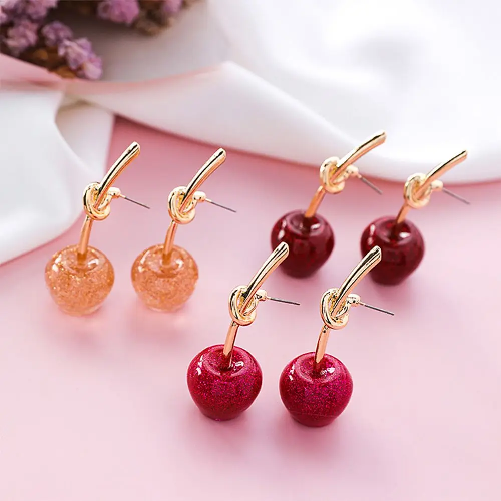1Pair Fashion Sweet Lovely Fruit Cherry Shape Drop Earrings Women Girls