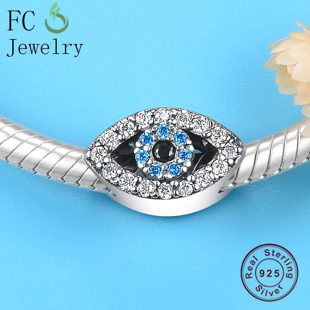 Fit Orignal Pandora Charms Bracelet European Evil Eye Charm Bead Pave