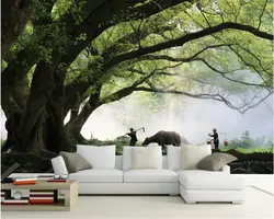 Beibehang Большой Индивидуальность украшения обои Дерево весенний дождь туман ТВ спальня фон Papel де Parede 3D папье peint