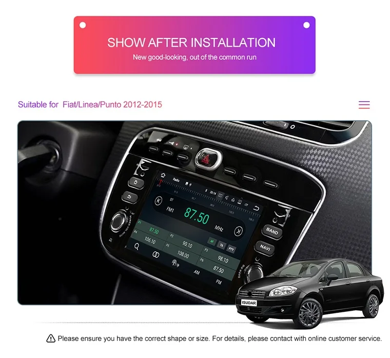 Cheap Isudar Car Multimedia Player 1 Din Android 9 For Fiat/Linea/Punto 2012-2015 GPS DVD Automotivo Radio FM Quad Core DSP USB DVR 3