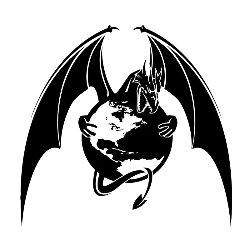 

15cm*14.3cm Dragon Planet Earth Capture Fashion Car Sticker Vinyl Decal Black/Silver S3-5912