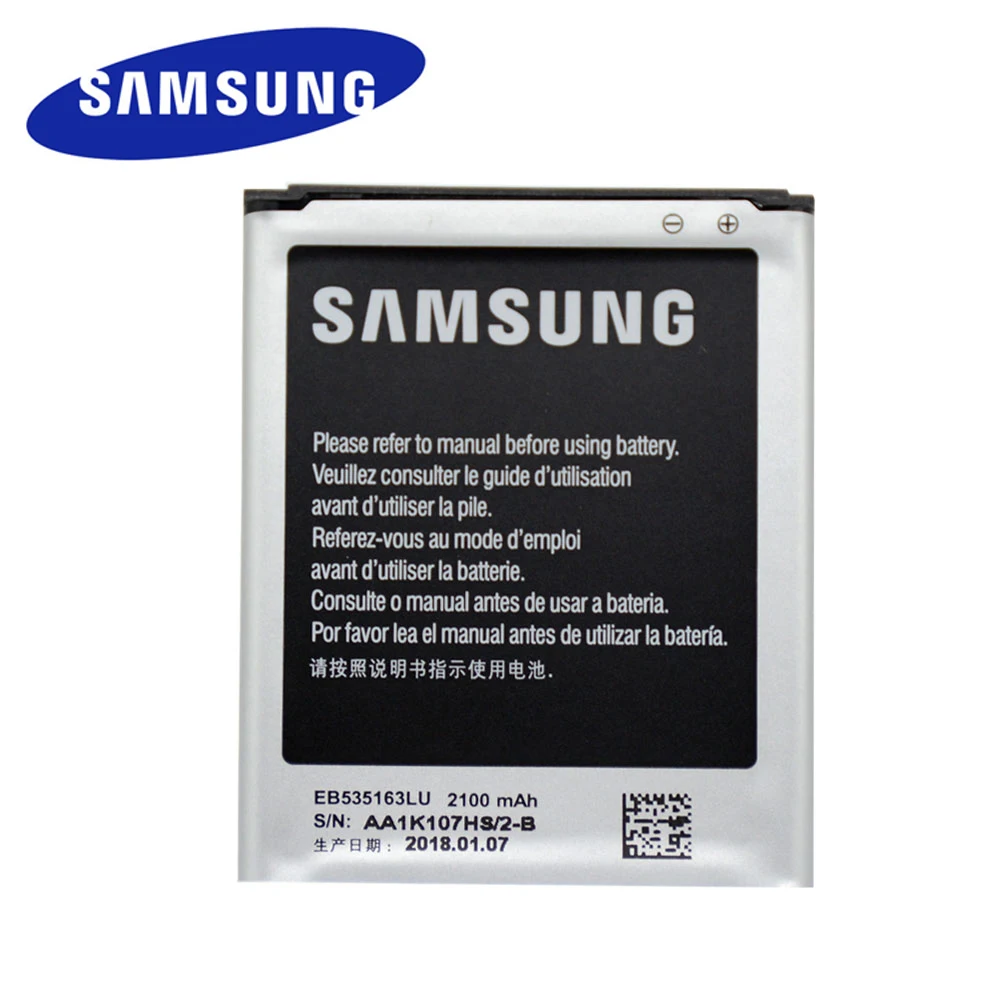 Оригинальный EB535163LU для Samsung Galaxy Grand DUOS I9082 neo I9080 I879 I9118 I9060 i9128 Сменный аккумулятор