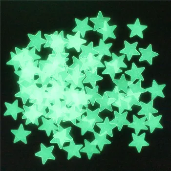 

100pcs 3.8cm 3D Stars Luminous Stickers Glow in Dark Wall Stickers Kids room Bedroom Nursery Party Wall Decor Home Decoration