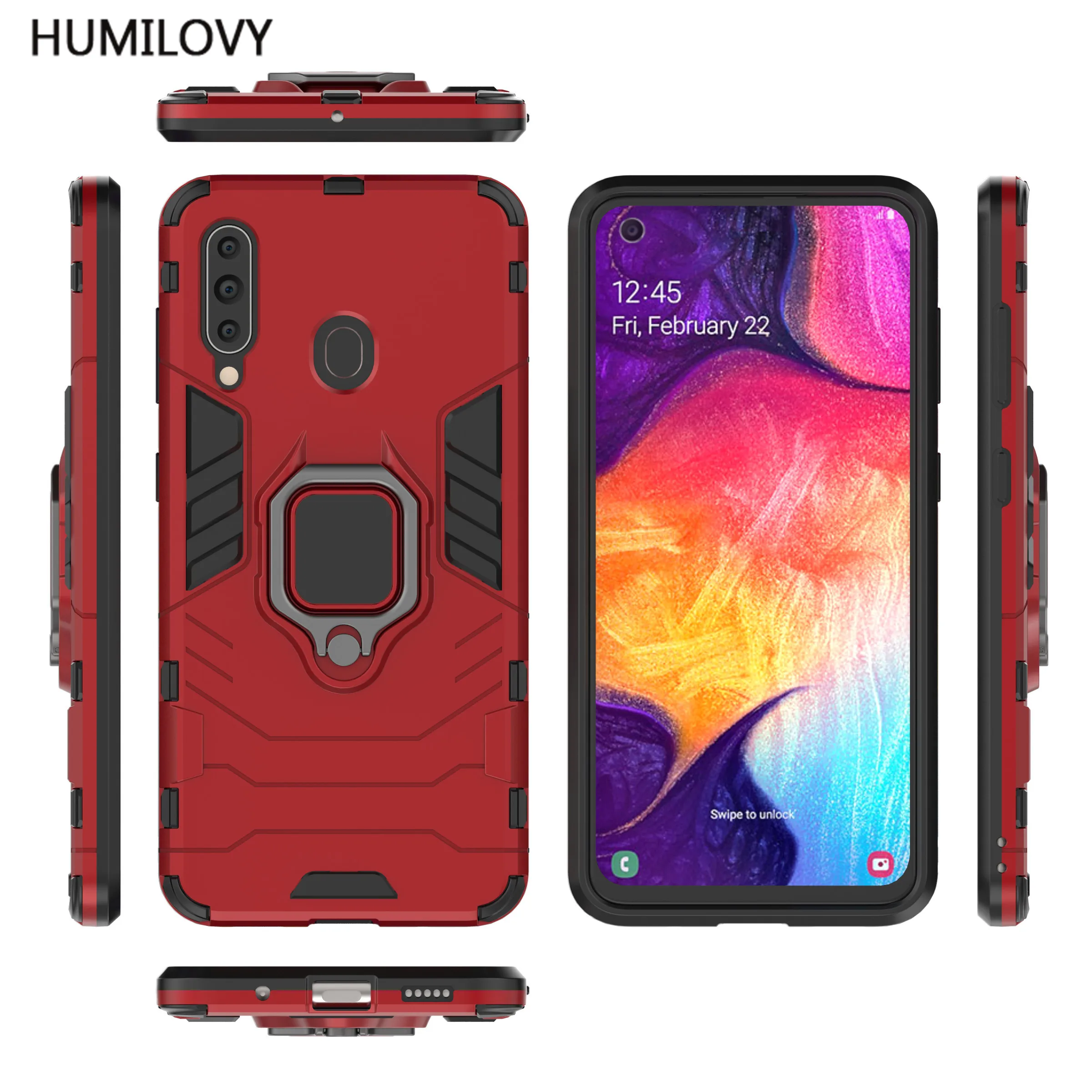 For Cover Samsung Galaxy A60 Case Ring Holder Armor Bumper Phone Case For Samsung Galaxy A60 Cover For Samsung A60 A606 Capa