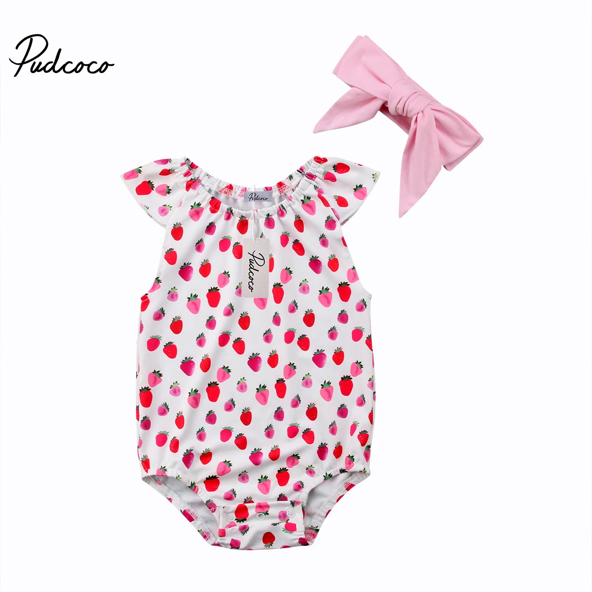 

Newborn Infant Baby Girls Strawberries Bodysuit Babies Girl Fruits Jumpsuit Sunsuit Clothes Outfits