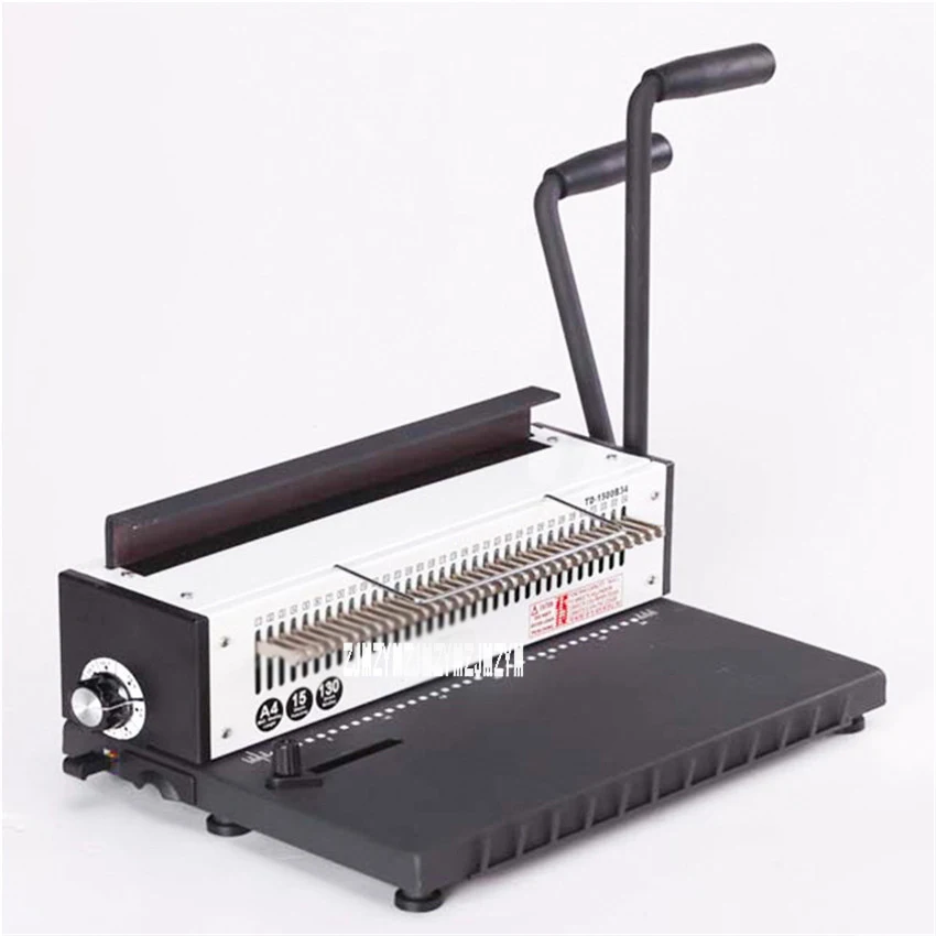 TD-1500B34 دليل سلك حلزوني ماكينة تجليد المعادن 34 اللكم ثقب مربع 4*4 مللي متر ألبوم صور A4 ورقة الموثق الناخس آلة