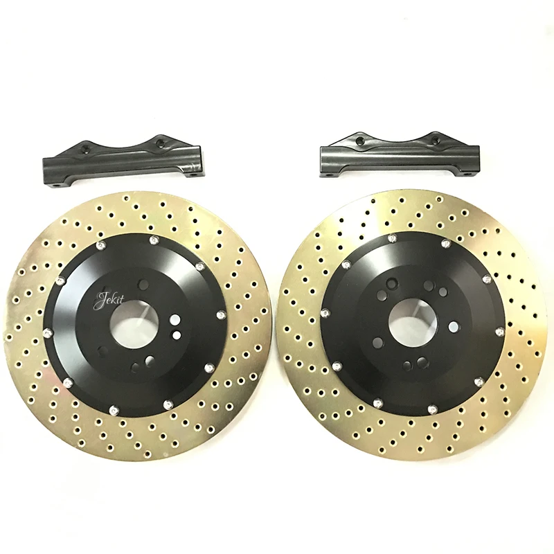 

Jekit 355*32mm Brake drilled rotors with center cap and bracket for Toyota Highlander 2014 front for Brembo GT6 big brake kit