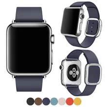 Для Apple Watch Band Современные Пряжка Ремешок для iWatch браслет 38 ММ 42 ММ Гладкий Гранада кожи с двумя кусок магнитного закрытие