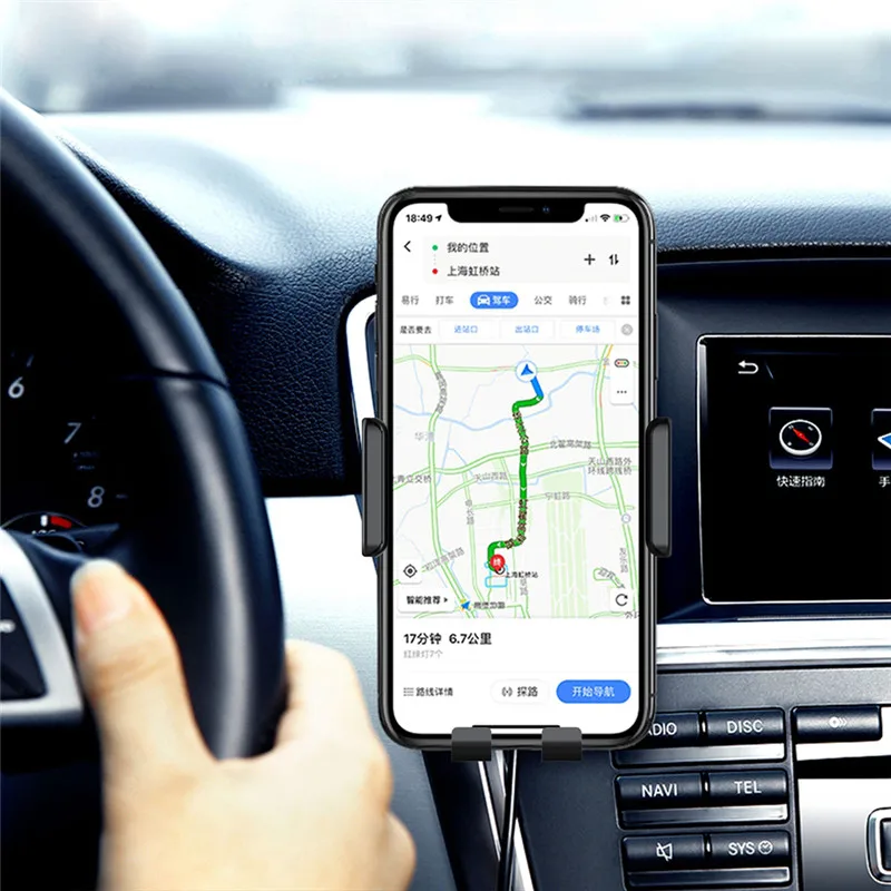 Автомобильное беспроводное зарядное устройство Qi для iPhone XR XS Max X интеллектуальный датчик быстрой беспроводной зарядки USB держатель для автомобильного зарядного устройства