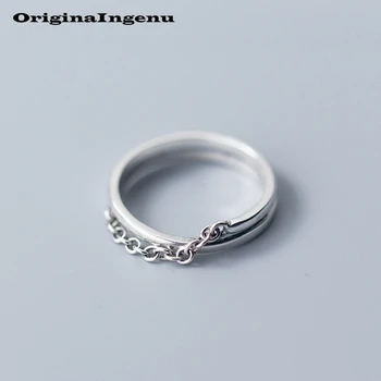 

Chain Rings Real 925 Silver Jewelry Vintage Charm Boho Minimalism Birthday Gift Haut Femme Bague Femme Rings for Women Anillos
