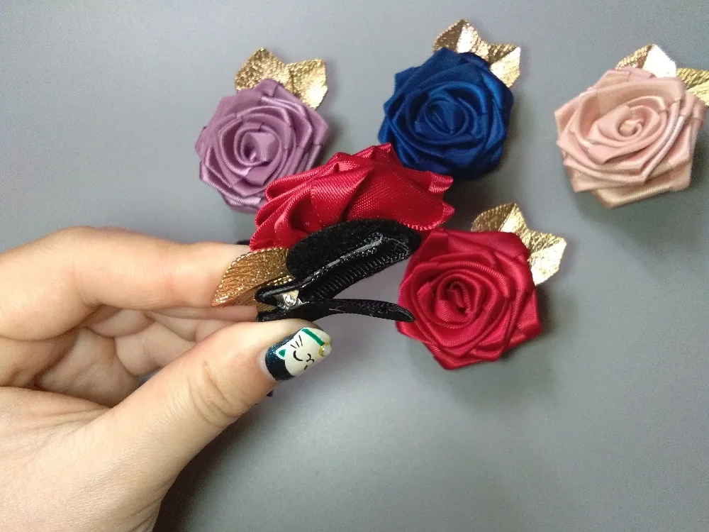 Boutique-20pcs-Fashion-Cute-Ribbon-Floral-Hair-Clips-Kawaii-Solid-Gold-Leaves-Flower-Hairpins-Princess-Headware (3)