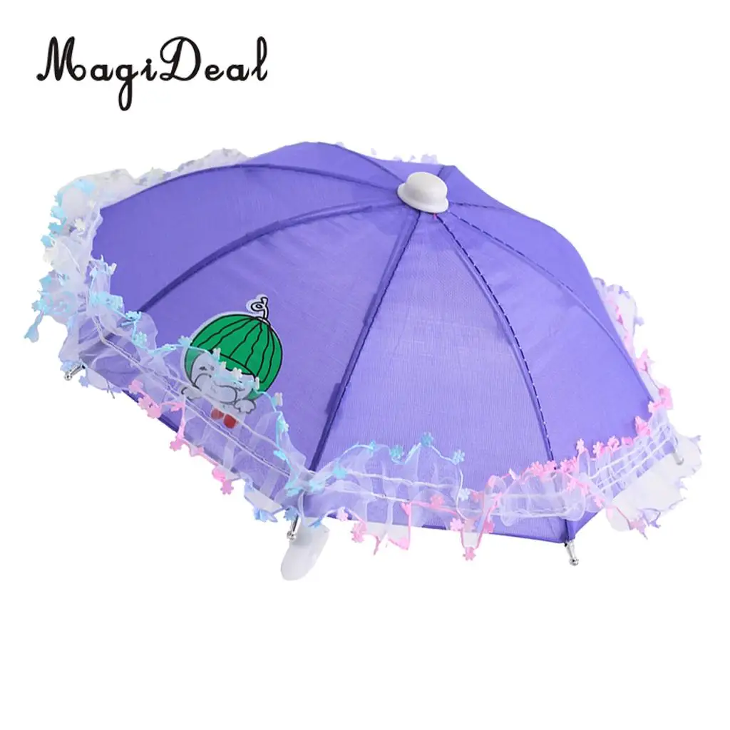 MagiDeal Cute Animal Print Umbrella for 18inch   Doll Accessories Colorful