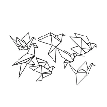 Геометрические оригами птицы настенные наклейки Детские художественный Декор Летающие птицы виниловые наклейки