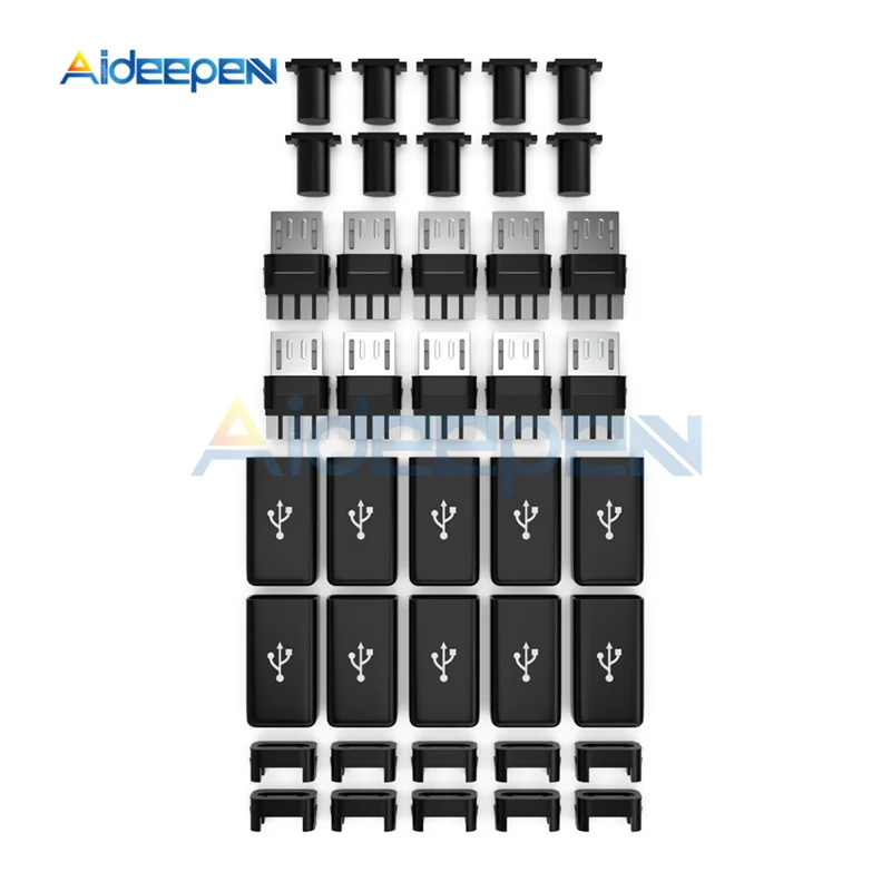 Комплект коннекторов сделай сам с 4-контактным разъемом Micro USB чехлами для
