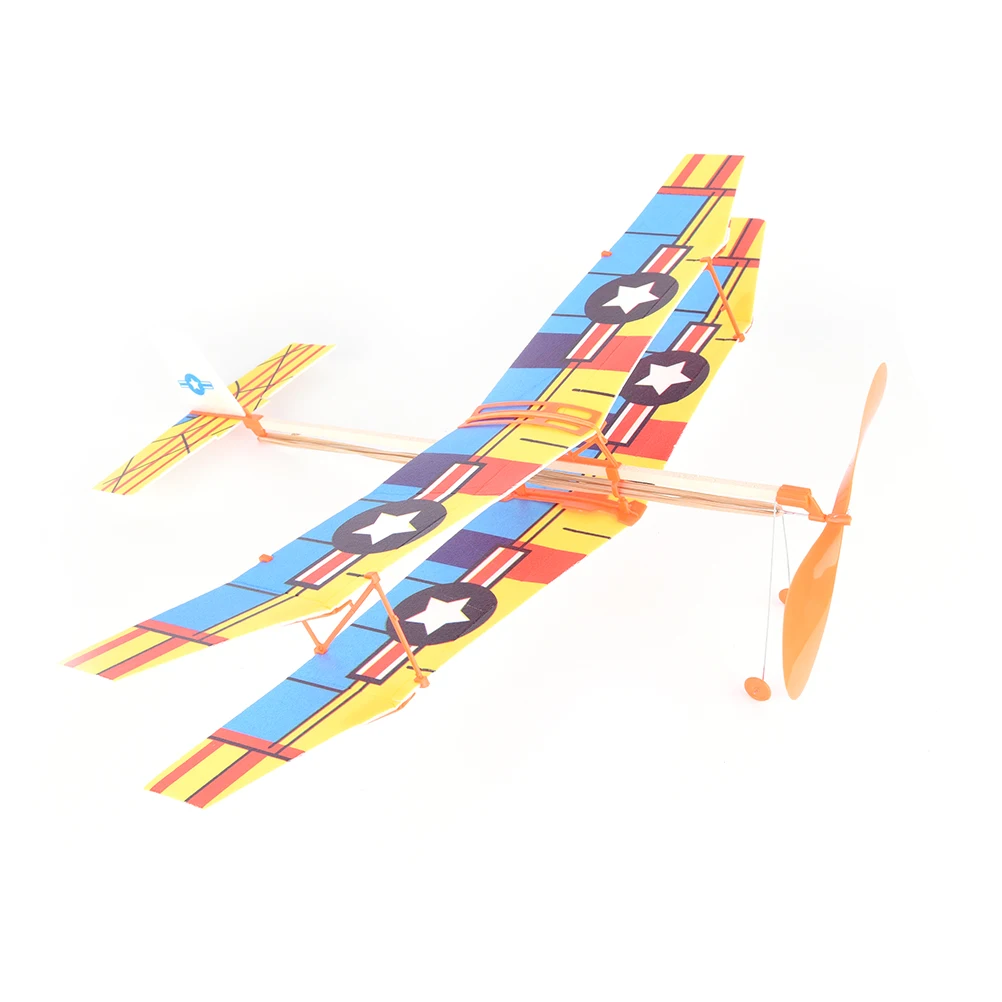 DIY Plastic Foam Elastic Rubber Powered Flying Plane Kit Aircraft Model Educational Toy For Children Hot Sale