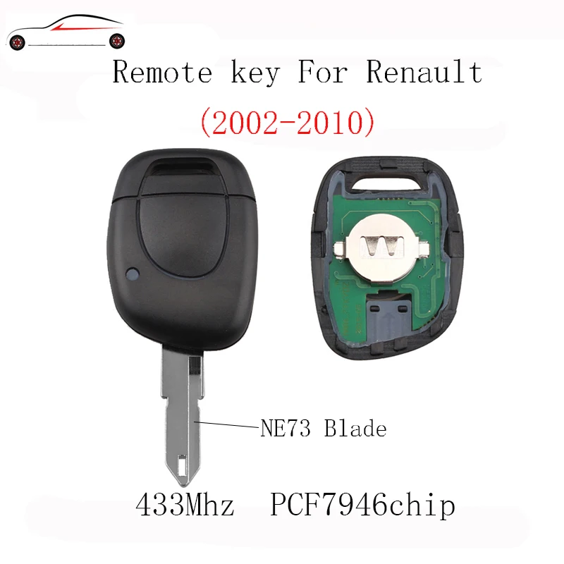 

GORBIN 433Mhz Transponder chip PCF7946 Remote key For Renault Master Kangoo Clio Twingo For Renault Clio 2002-2010 NE73 Blade
