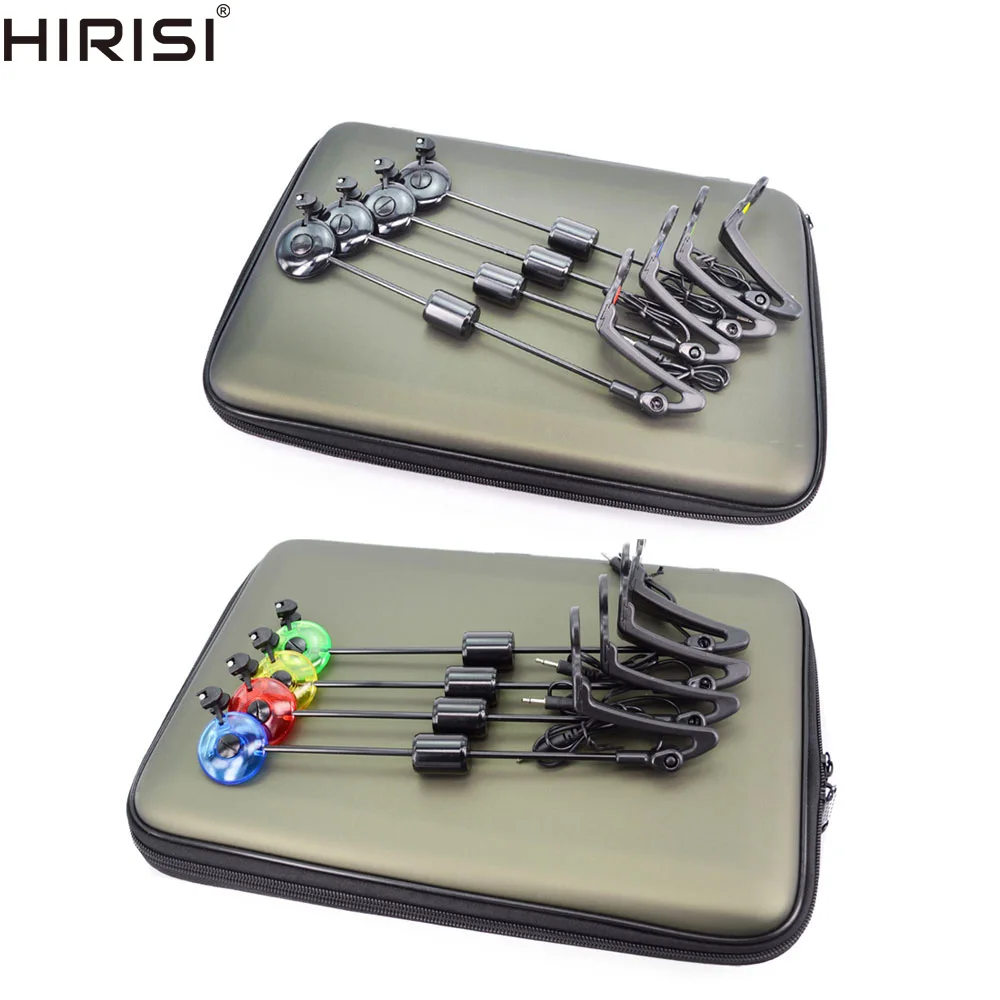 

Hirisi Fishing Swingers Set Led Fishing Swingers Drop Off Indicator for Carp Fishing 4pcs In EVA Case