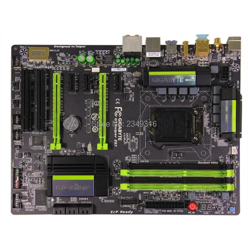 Материнская плата для Gigabyte GA-G1.Sniper Z87 оригинальная б/у G1.Sniper LGA 1150 i3 i5 i7 DDR3 32G SATA3 ATX |