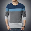 Casual Men's Sweater O-Neck Striped Slim Fit Knittwear 2022 Autumn Mens Sweaters Pullovers Pullover Men Pull Homme M-3XL ► Photo 2/6