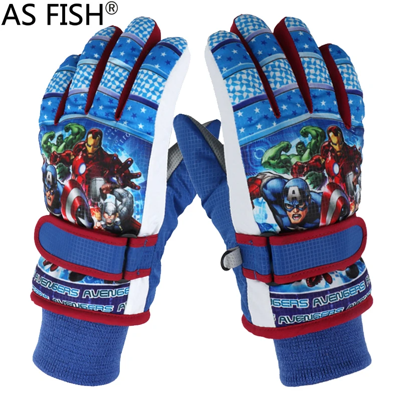 

Winter Warm Ski Gloves kids Snowmobile Skiing Snowboard Gloves Waterproof Gloves for boys Children Cartoon Anime Figure LOL