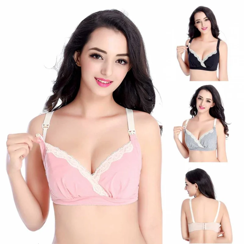 2016 Women Lace Maternity Bra Breastfeeding Bra Pregnant Feeding Nursing Tops Cup B/Cin