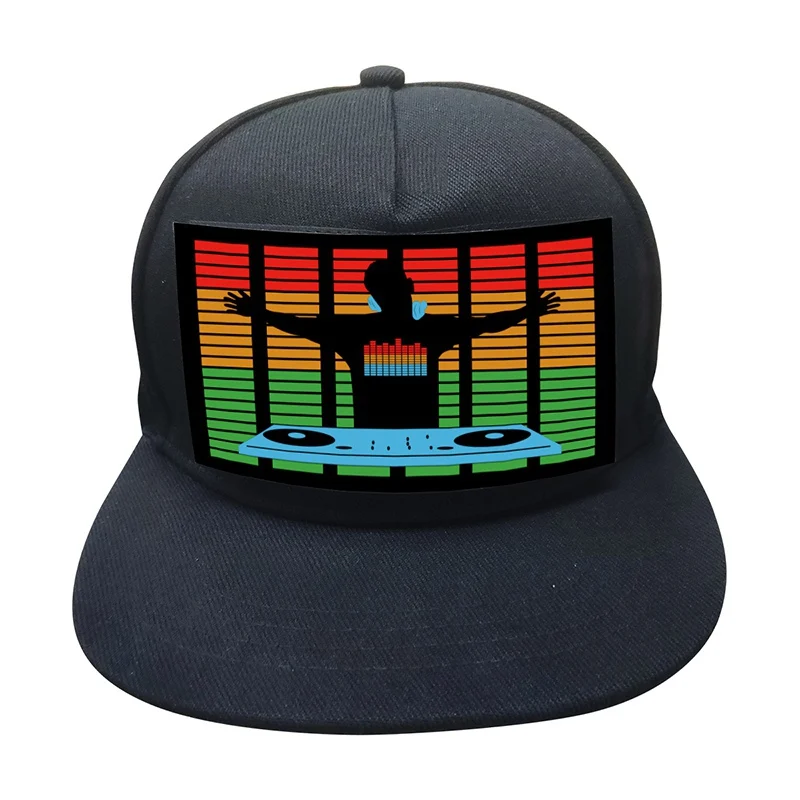 Light Up Sound Activated Baseball Cap DJ LED Flashing Hat With Detachable Screen For Man Woman - Цвет: 2