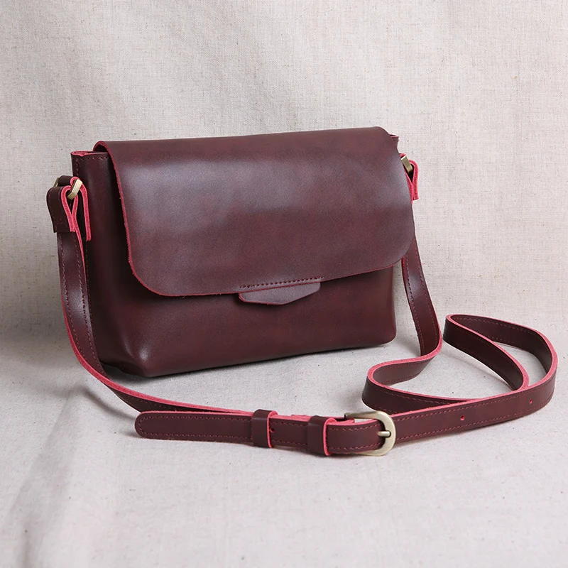 AETOO Original new handmade split leather handbag women retro mini bag envelope bag shoulder bag Japanese Messenger bag