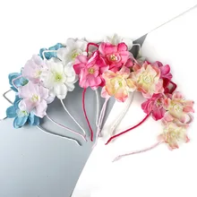 1 шт. повязки для женщин с милыми кошачьими ушками и заячьими ушками повязки на голову имитация цветка розы Маленький Дьявол обруч Рождественский головной убор G0408