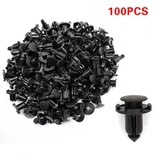 100Pcs 8mm auto Fender fastener vehicle car bumper clips Rivet Retainer Black for Door car Trim Panel for Nissan car styling