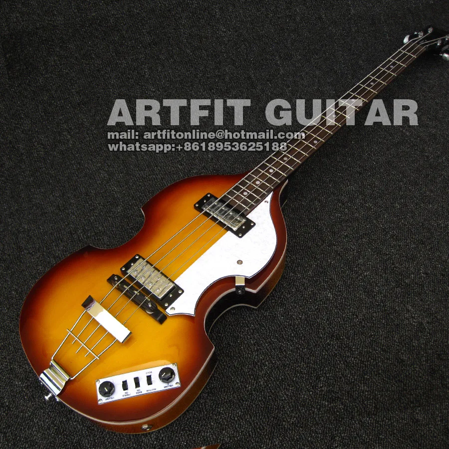 Giggle 1969 CT Современная 500/1 Sunburst Deluxe 4 струнная электрическая скрипка полуакустическая бас-гитара