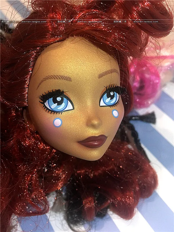 Новая модная кукла голова с черными коричневыми волосами DIY аксессуары для больших глаз голова кукла монстр кукла девушки - Цвет: 2