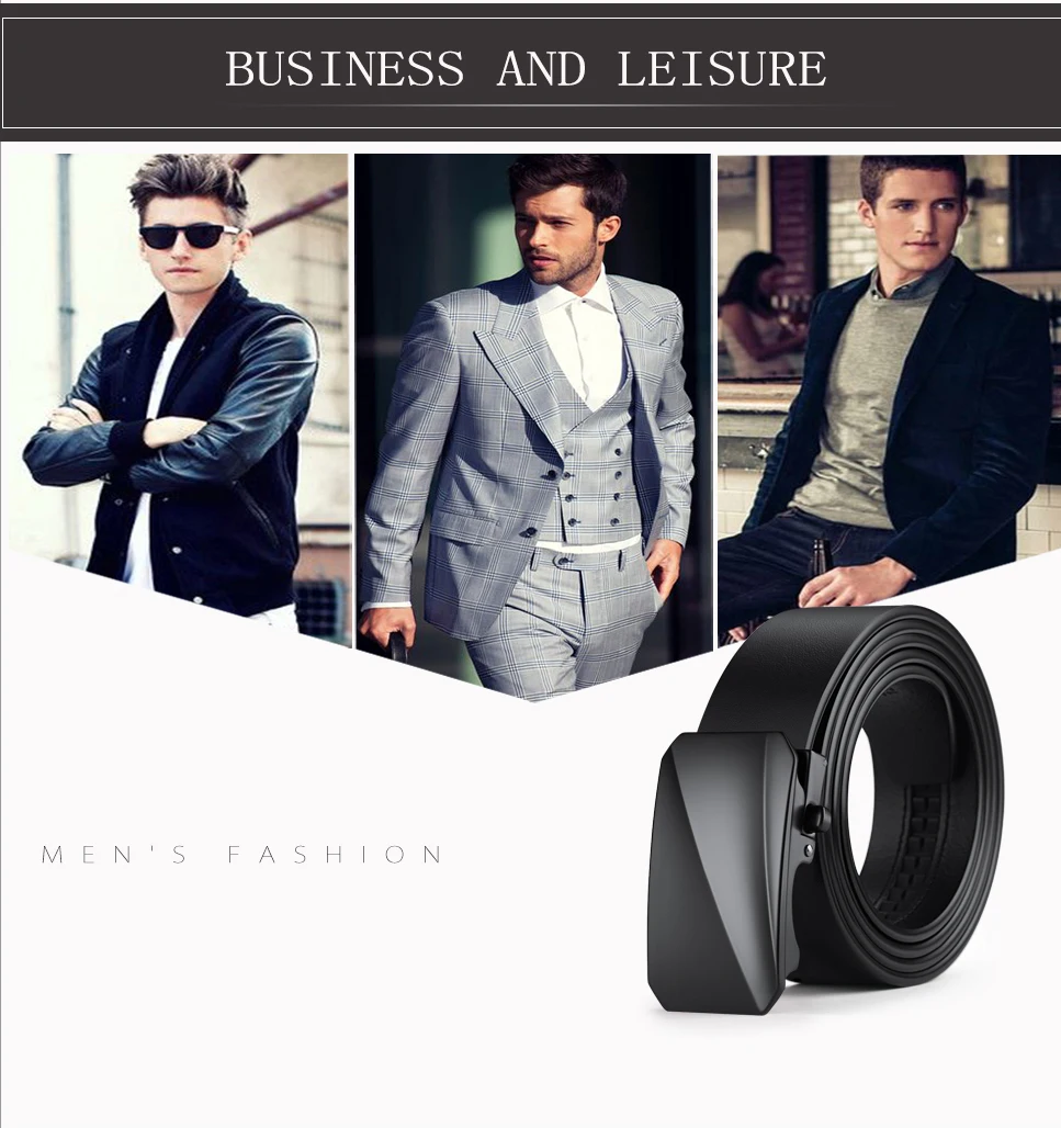 Ремень из натуральной кожи Черный Автоматический дизайн пряжки модный бренд Роскошные мужские ремни деловые винтажные ремни для мужчин
