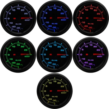 

2" 52mm 7 Colors LED Car Auto Turbo Boost Gauge PSI Meter High Speed Stepper Motor With Sensor Car Meter