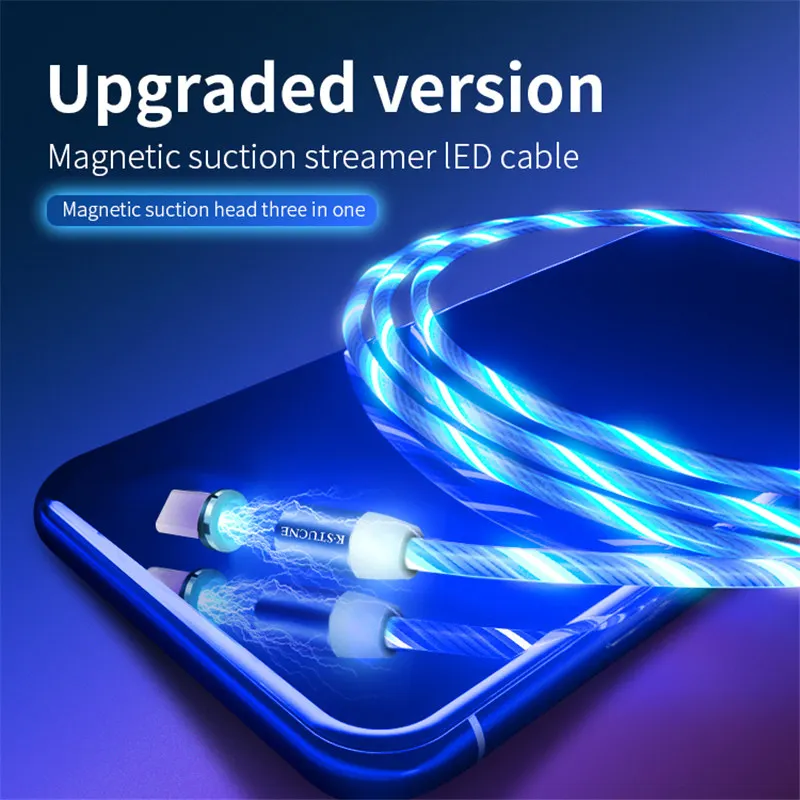 USB مغناطيسي صغير كابل LED مضيئة شحن لالروبوت سامسونج هواوي Xiaomi الهاتف المحمول الكابلات 2A LED المغناطيس شاحن الحبل