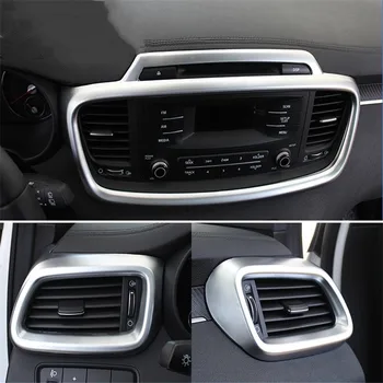 

car cover styling For 2015 Kia Sorento ABS chromium central console display screen outer garnish trim car moulding 1pc/set