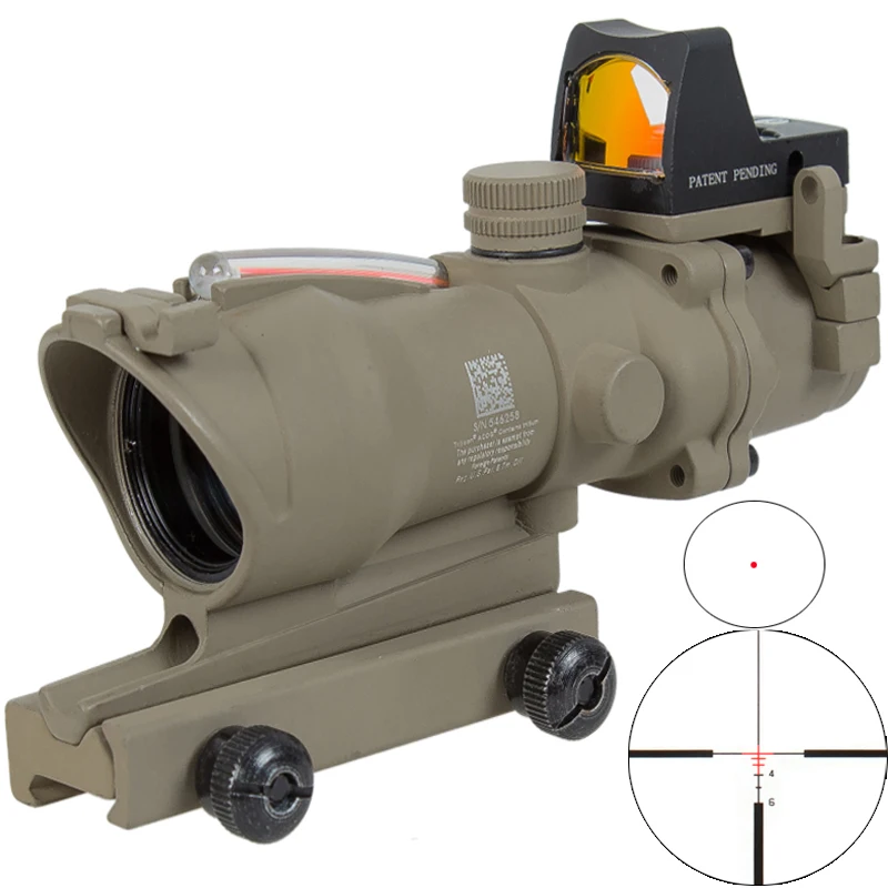 Trijicon Tan 4x32 прицел красный волоконно оптических работает действительно + черные Red