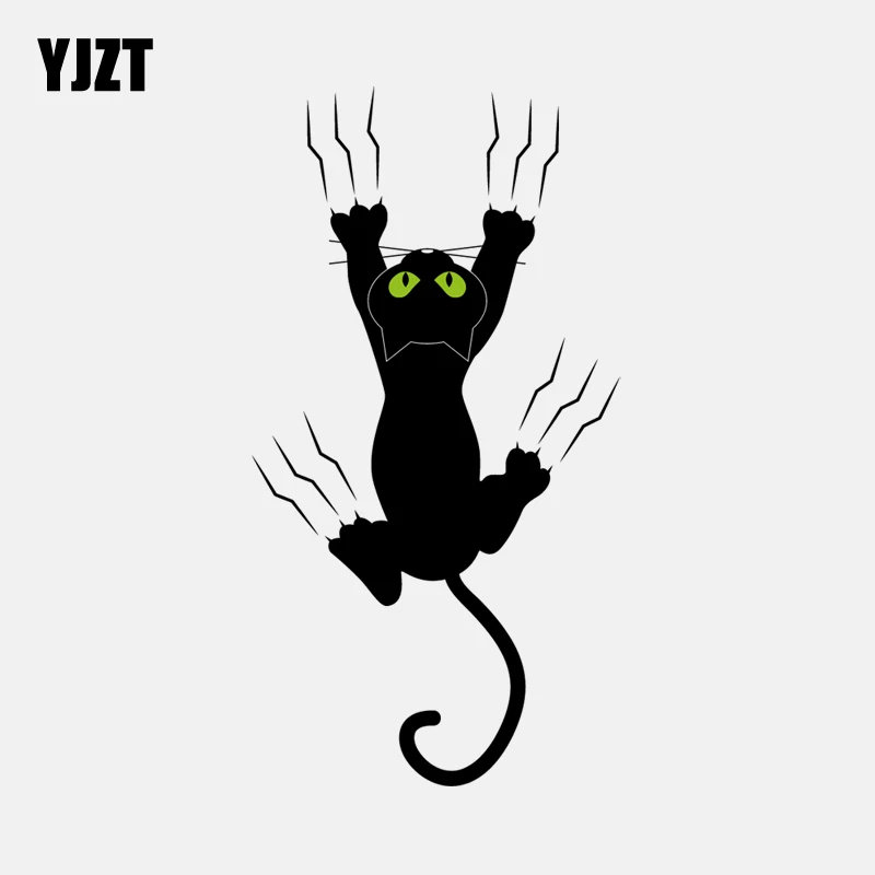 YJZT 8 3 см * 15 7 стикер автомобиля Crazy Cat коготь ПВХ Высокое качество наклейка 11
