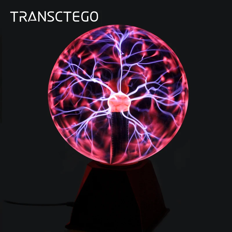 Beste 8 Inch Plasma Bal Lamp Globe Statische Nachtlampje Magic Touch Geluid Gevoelige Glas Bol Fun Speelgoed Kids Plazma Bureau nieuwigheid Licht